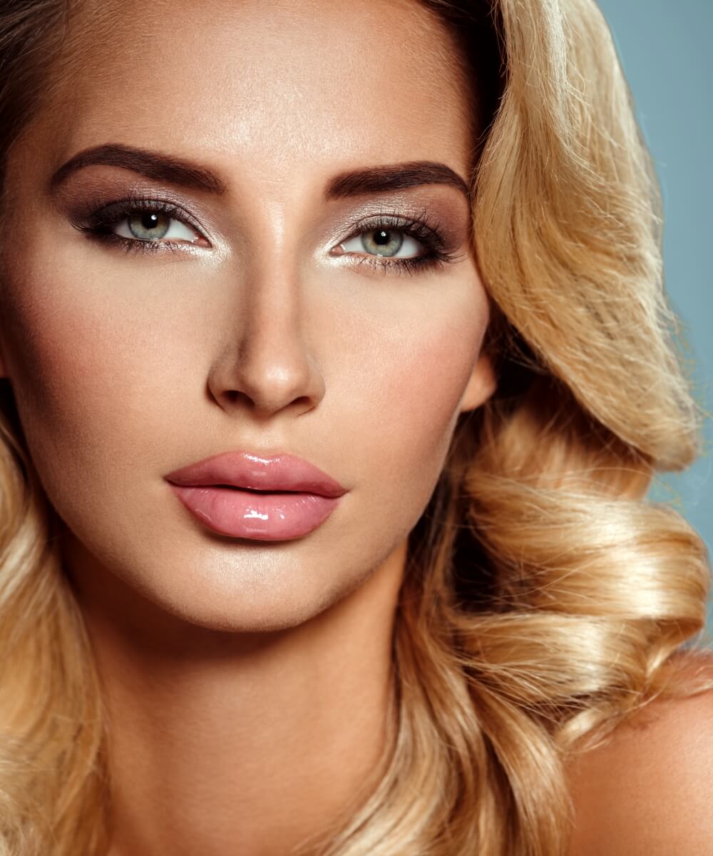 blond woman with full lips