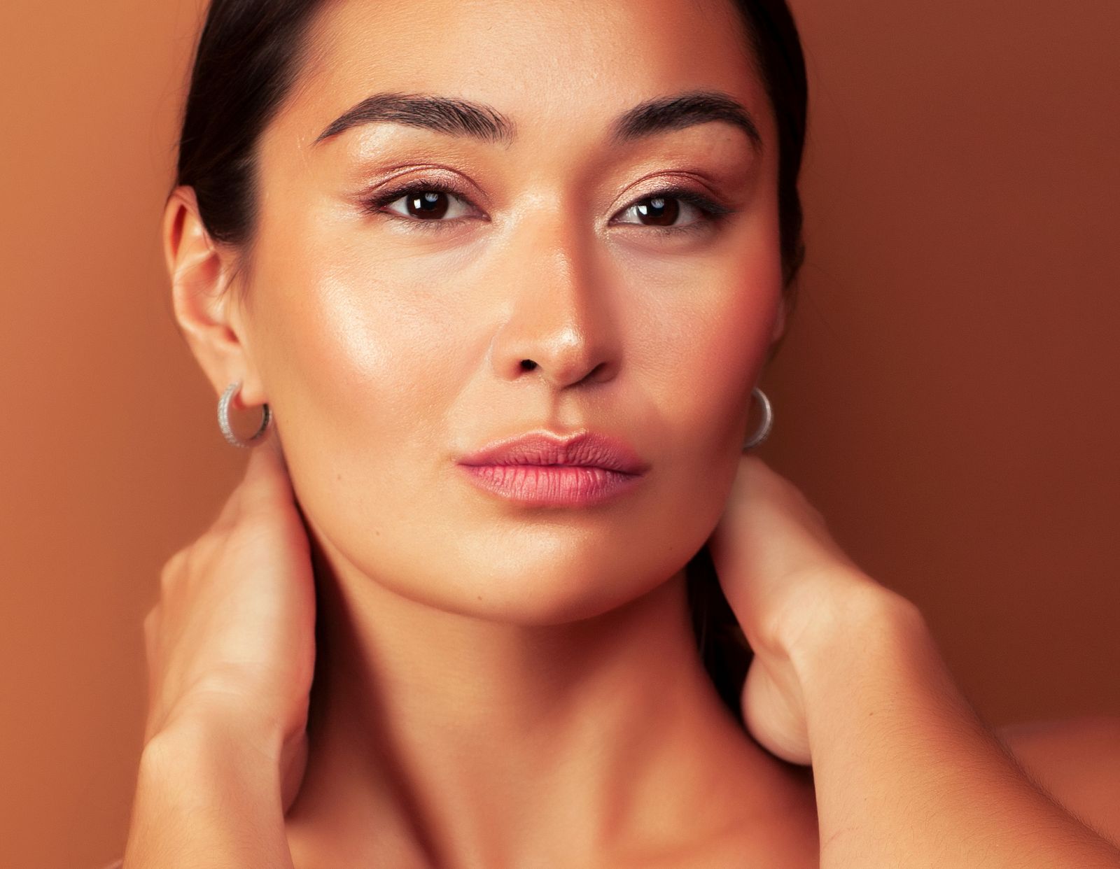 asian woman with pink lips